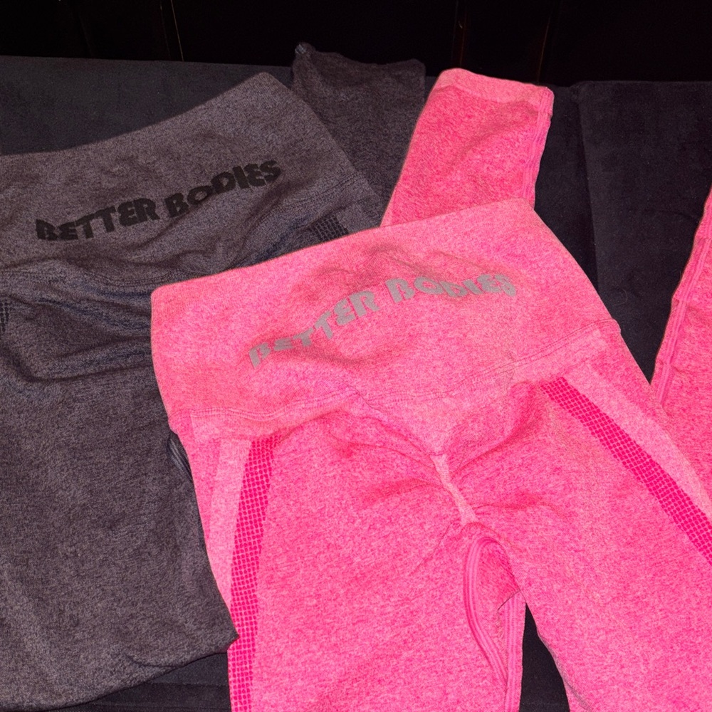 BETTER BODIES Pink and Gray Leggings